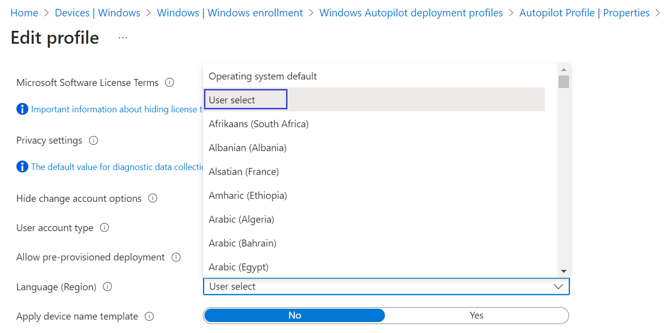Keyboard Layout Prompt in Windows Autopilot OOBE Process
