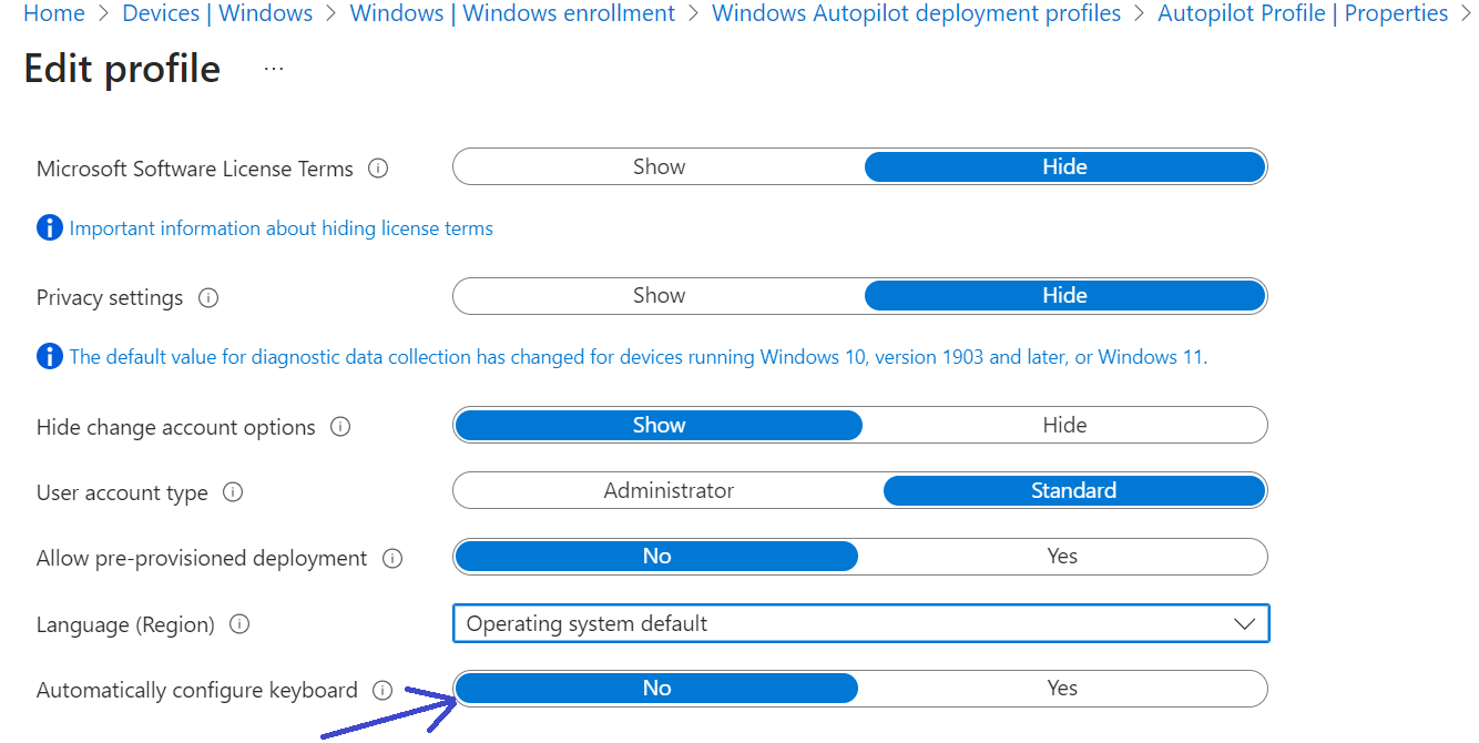 Keyboard Layout Prompt in Windows Autopilot OOBE Process
