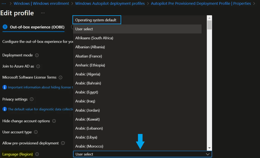 Keyboard Layout Prompt in Windows Autopilot OOBE Process