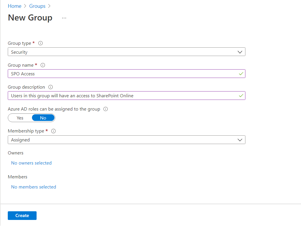 Azure AD Security Group